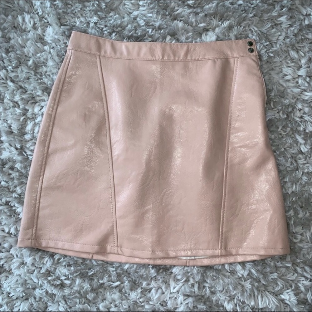 Blush Zara faux leather skirt
